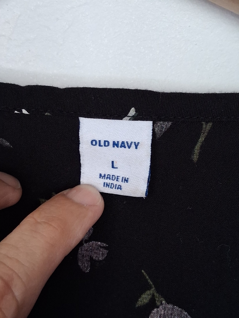 Old Navy Black Floral Button Front Mini Dress Women's Large Boho Cottagecore - Picture 3 of 10